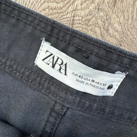 Zara Black High Waisted Wide Leg Jeans Size 10 - Picture 8 of 8